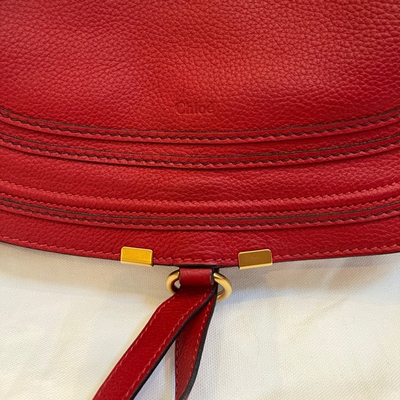 Authentic Chloe Marcie Large Hobo Satchel in Poppy - Picture 5 of 16